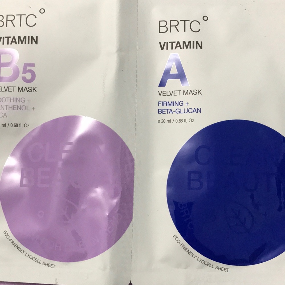 BRTC Vitamin B5 Velvet Mask & Vitamin A Velvet Mask Duo soothing & firming NEW